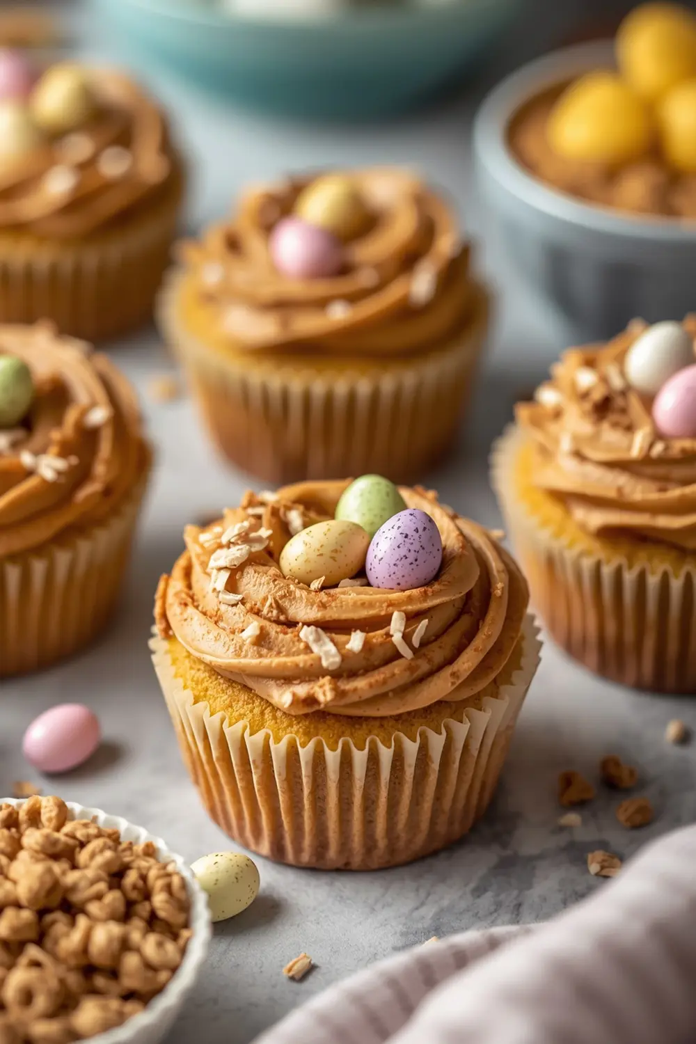 Easter nest cupcakes