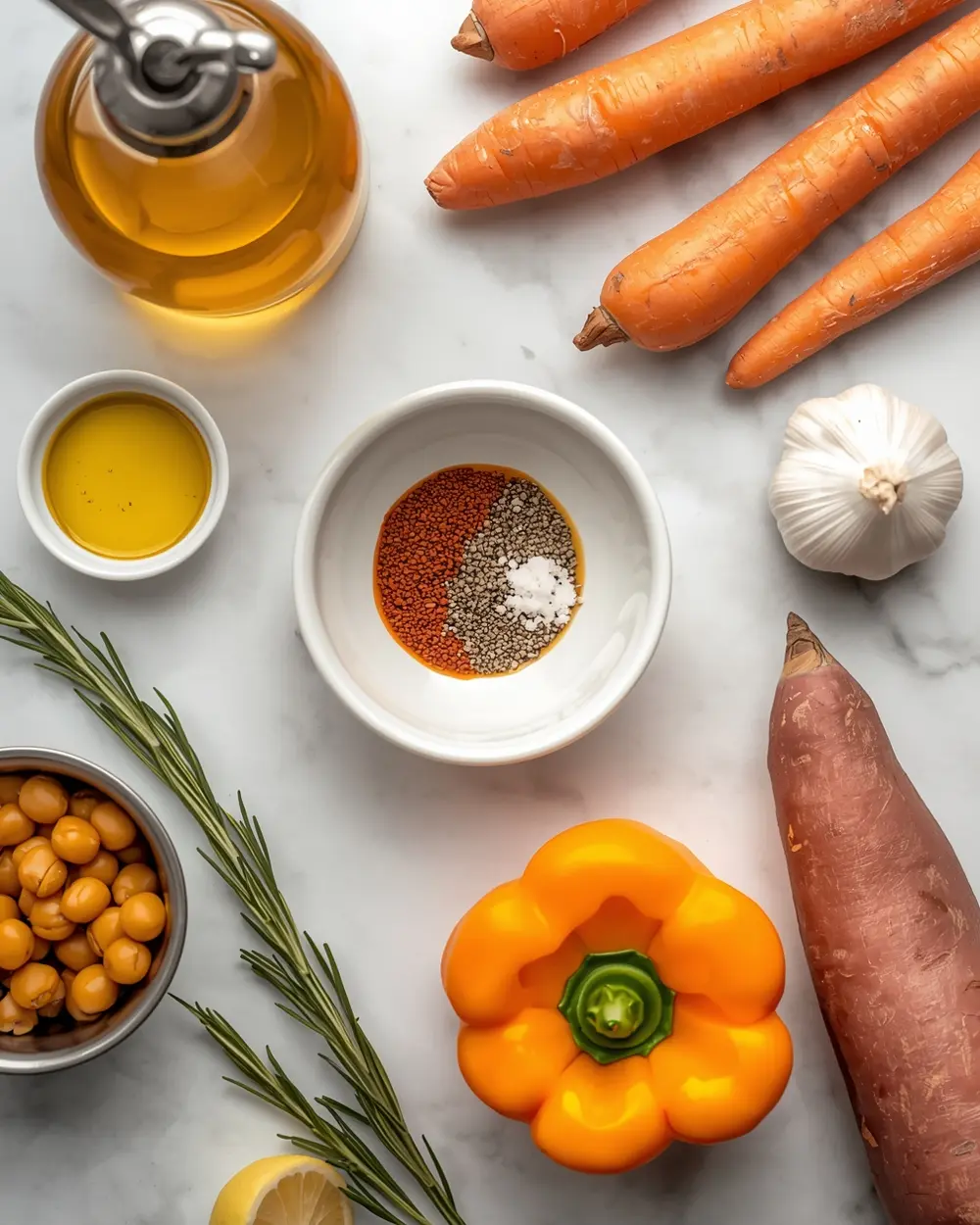 Ingredients for Easter roasted vegetables