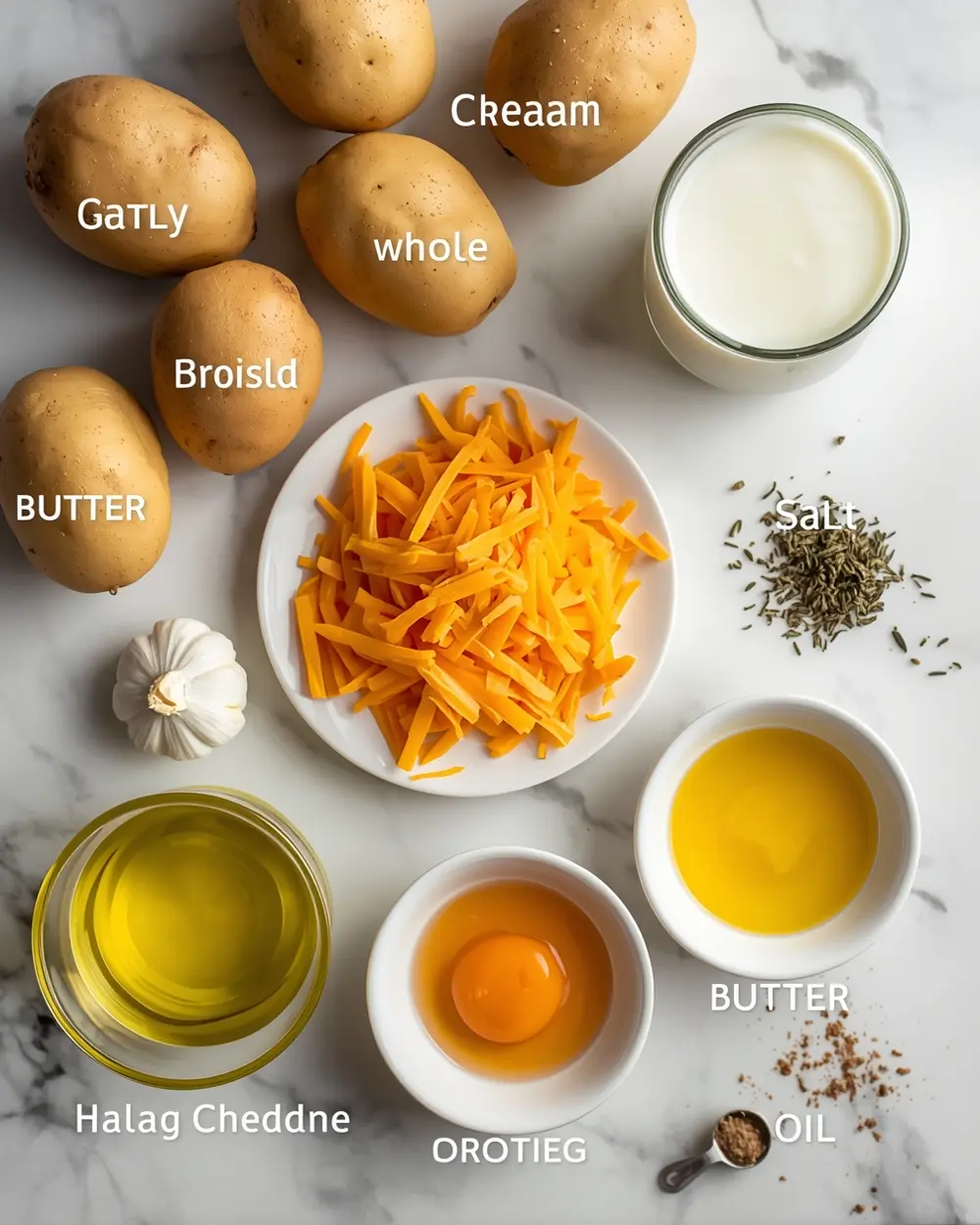 Ingredients for Easter scalloped potatoes