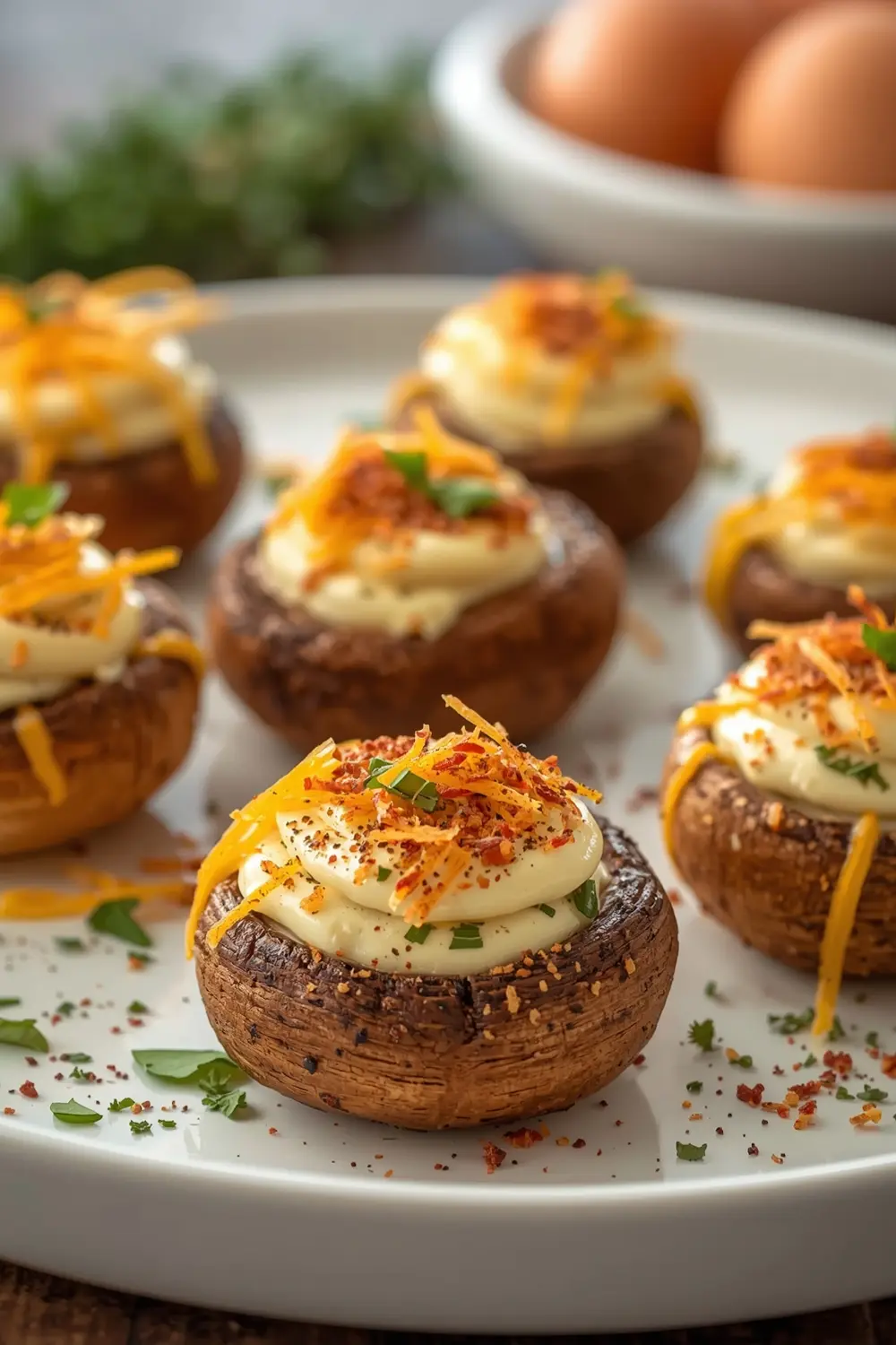 Easter stuffed mushrooms