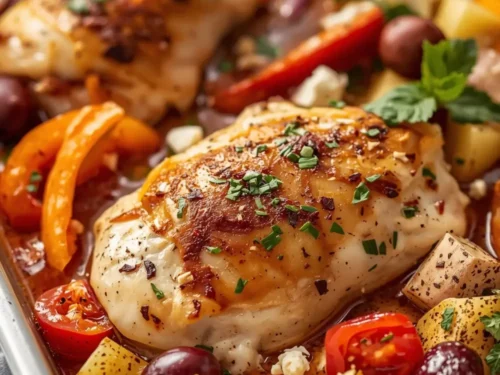 Greek chicken sheet pan