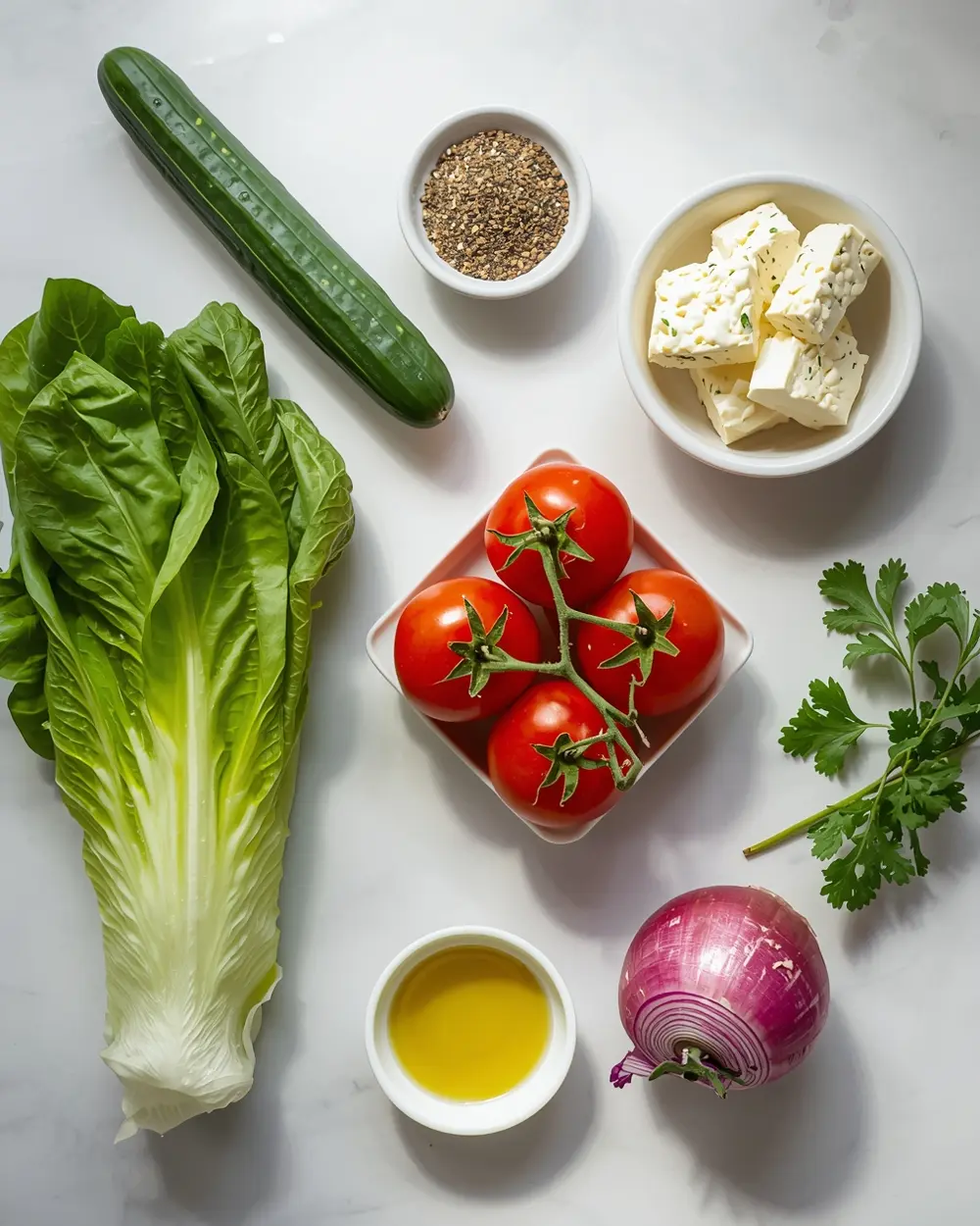 Ingredients for Greek salad
