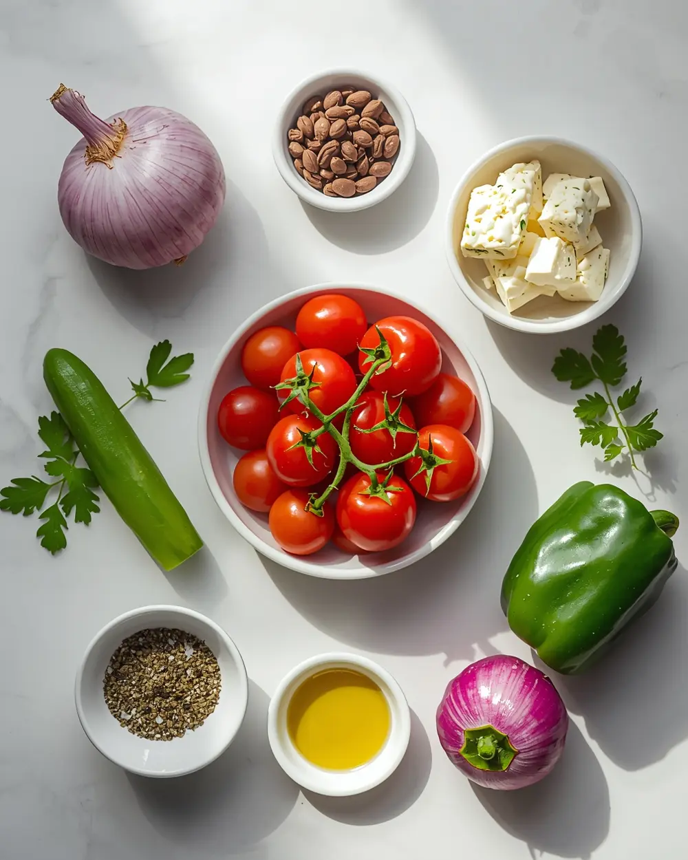 Ingredients for Greek salad