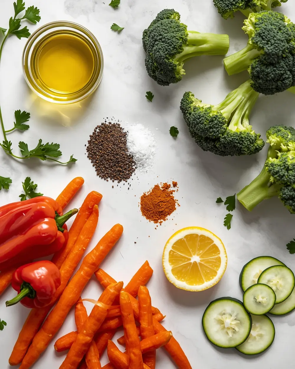 Ingredients for air fryer vegetables