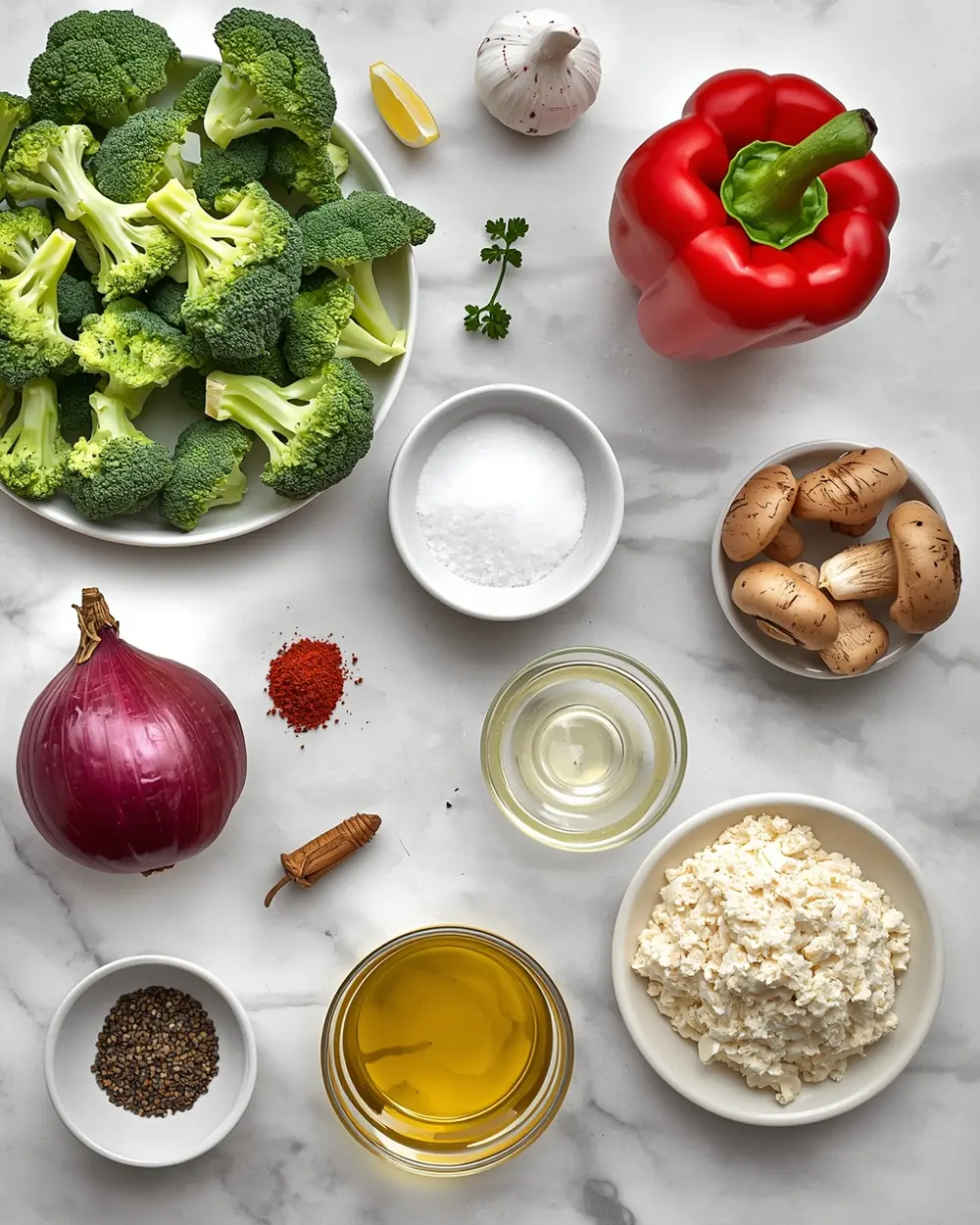Ingredients for air fryer vegetables