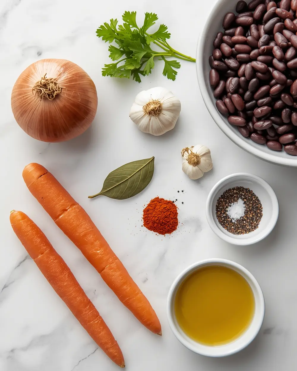 Ingredients for black bean soup