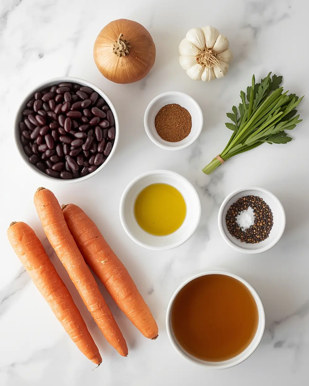 Ingredients for black bean soup