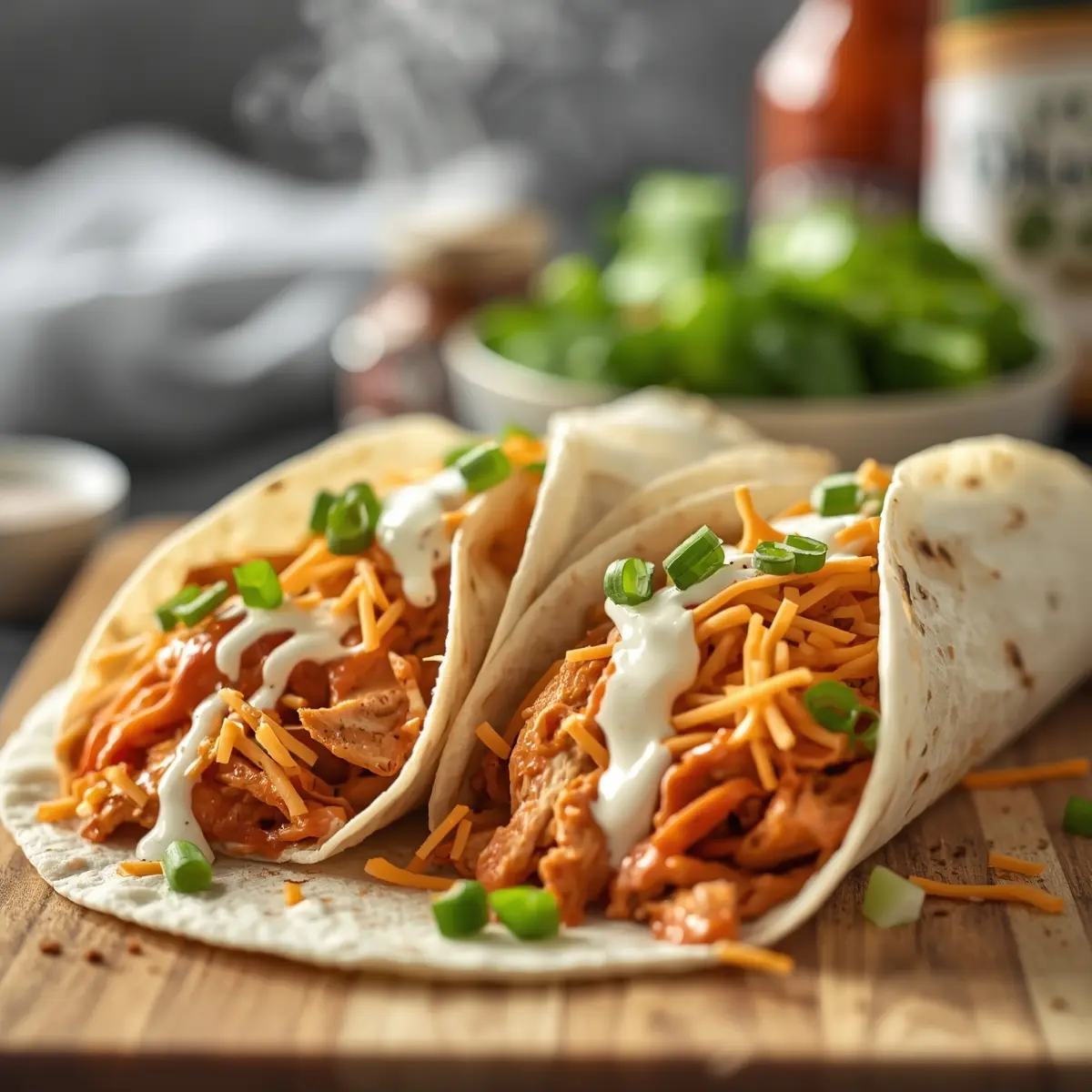 Cooking instructions for buffalo chicken wraps