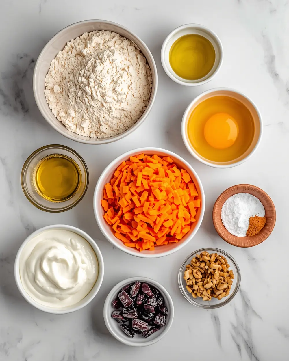 Ingredients for carrot muffins