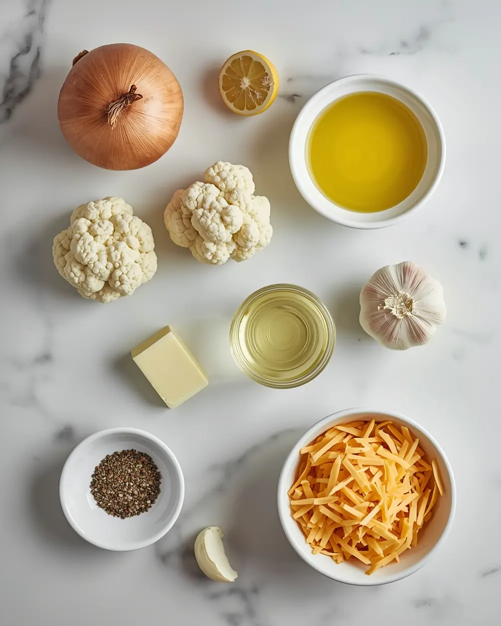 Ingredients for cauliflower soup