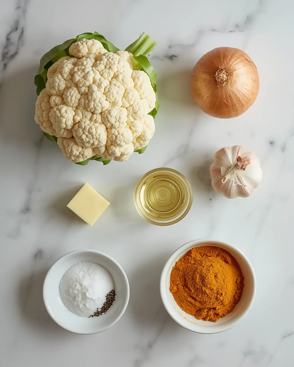 Ingredients for cauliflower soup