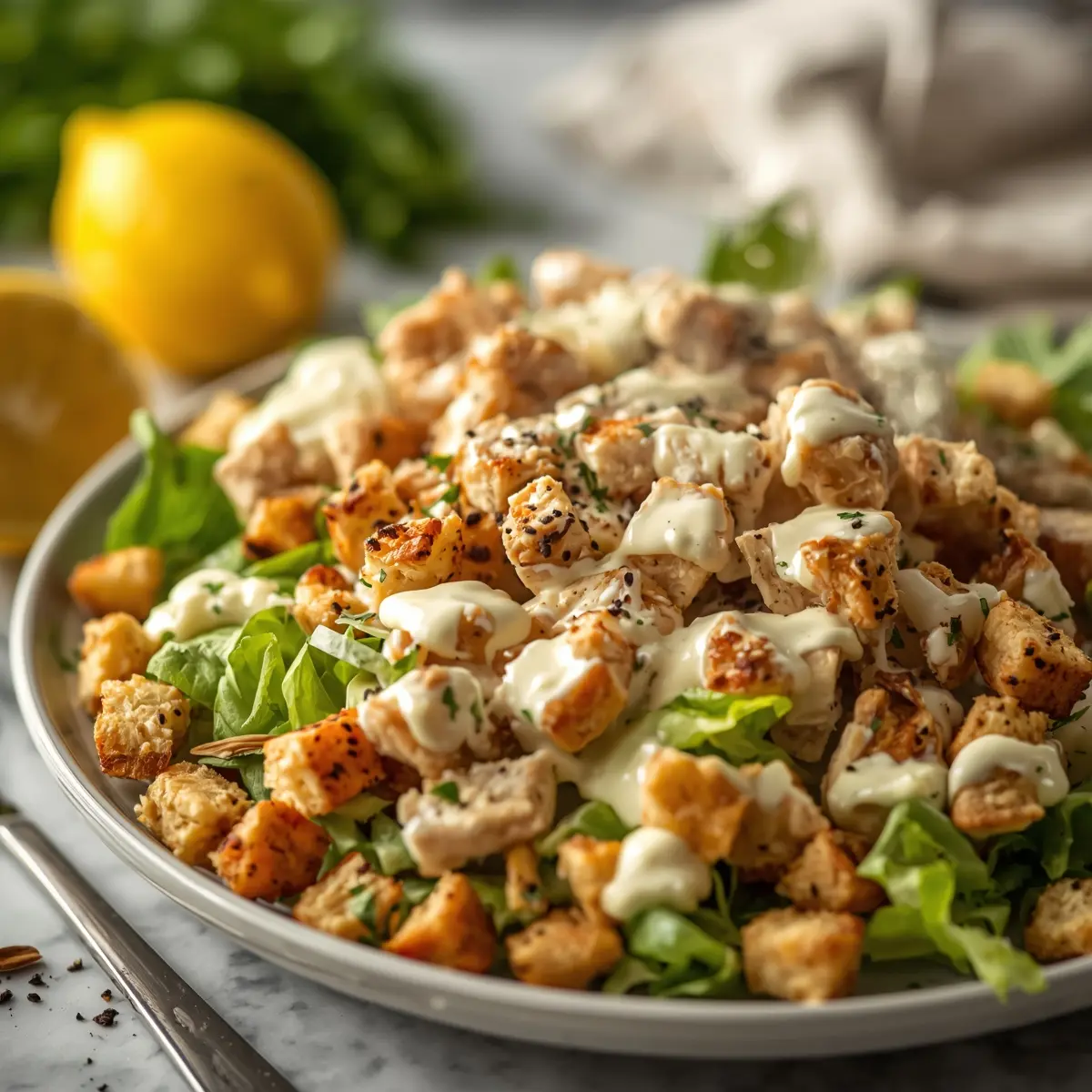 Cooking instructions for chicken Caesar salad