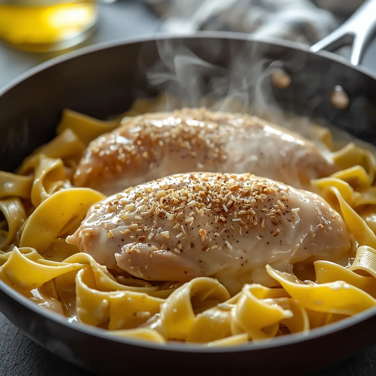 Cooking instructions for chicken alfredo