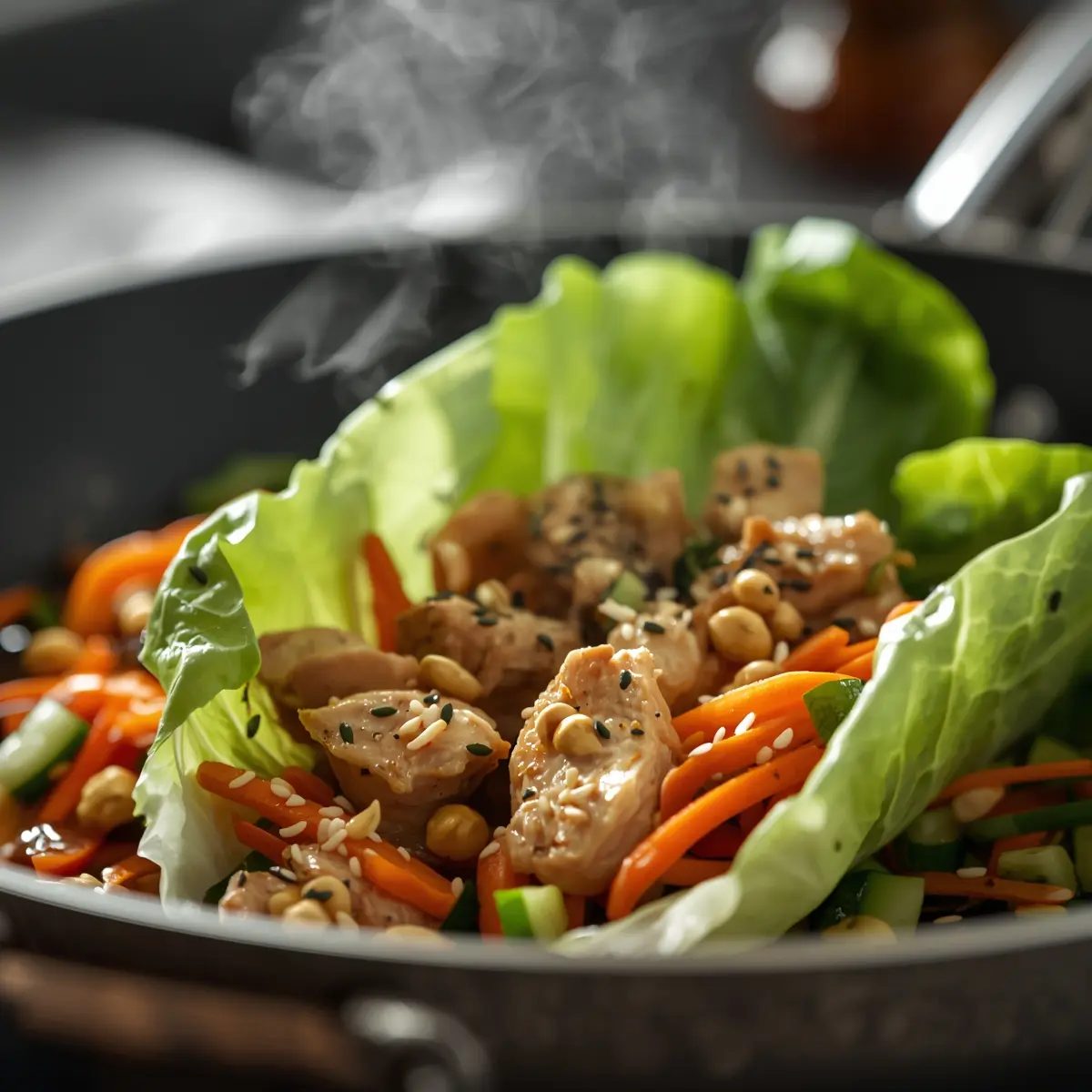 Cooking instructions for chicken lettuce wraps