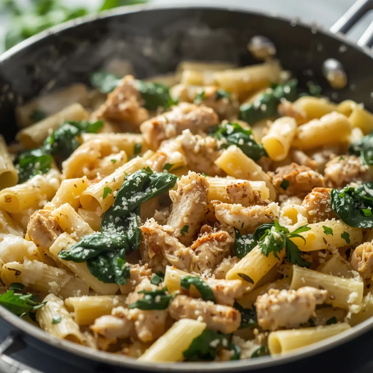 Cooking instructions for creamy garlic pasta