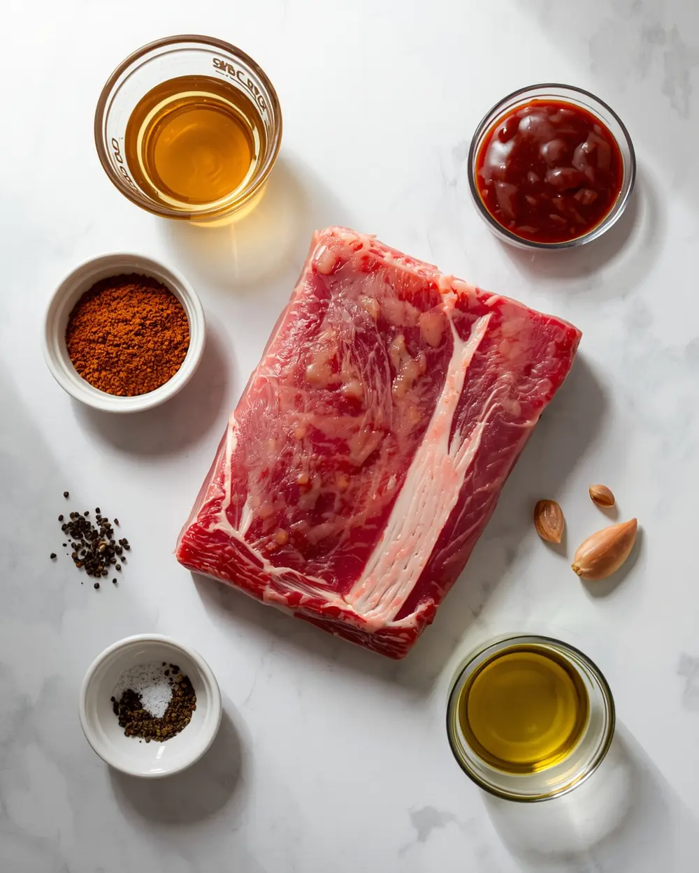 Ingredients for crockpot BBQ ribs