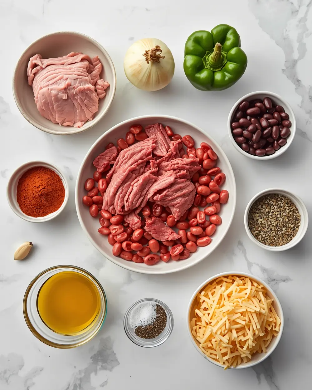 Ingredients for crockpot chili