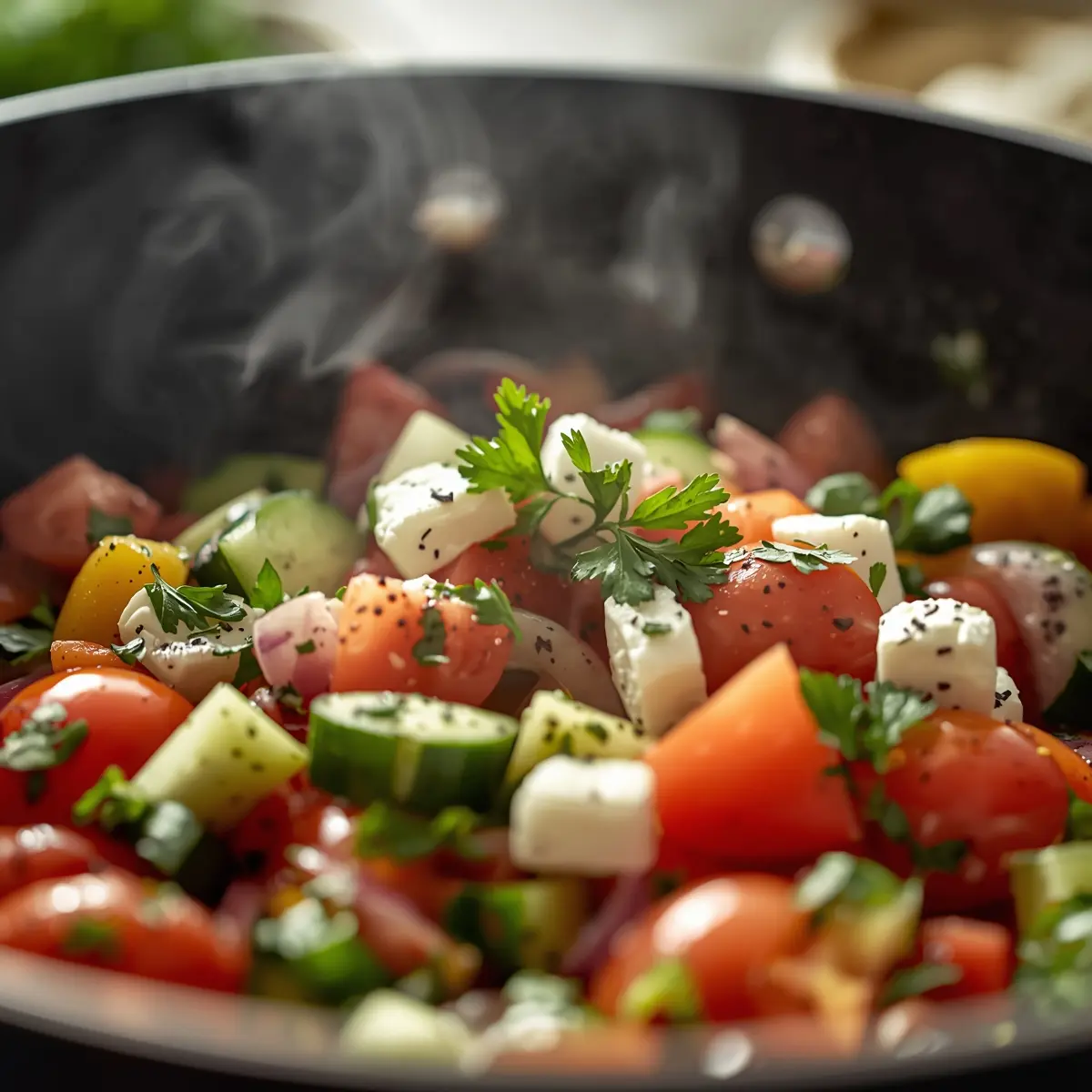 Cooking instructions for cucumber tomato salad