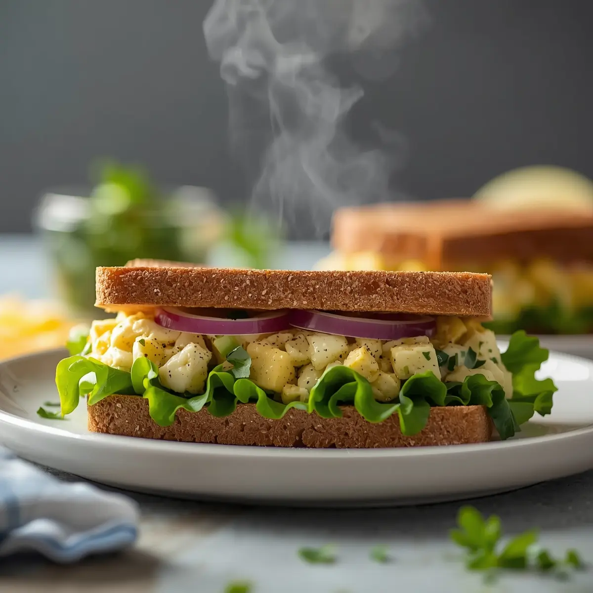 Cooking instructions for egg salad sandwich