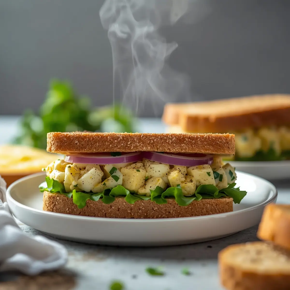 Cooking instructions for egg salad sandwich