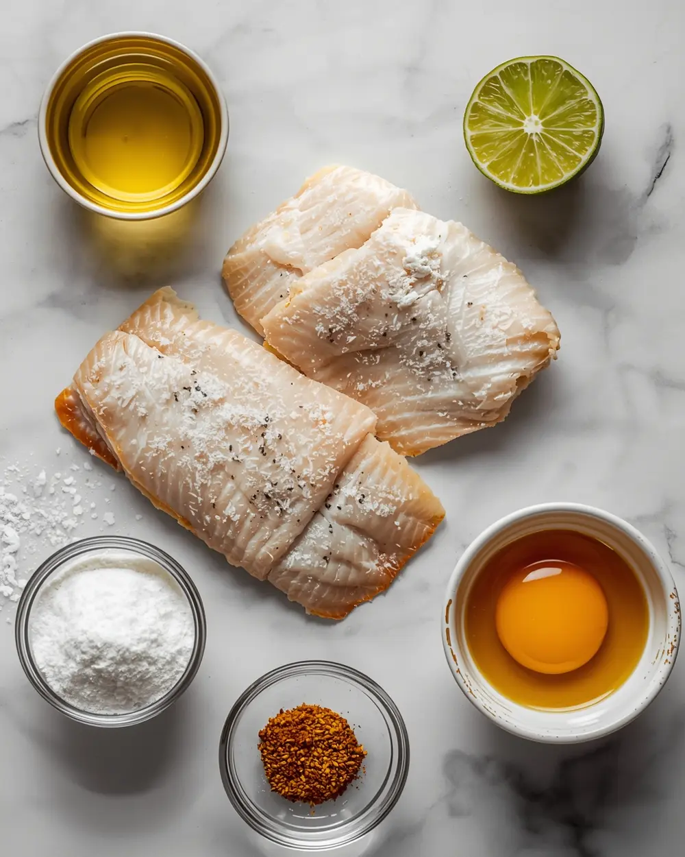 Ingredients for fish tacos