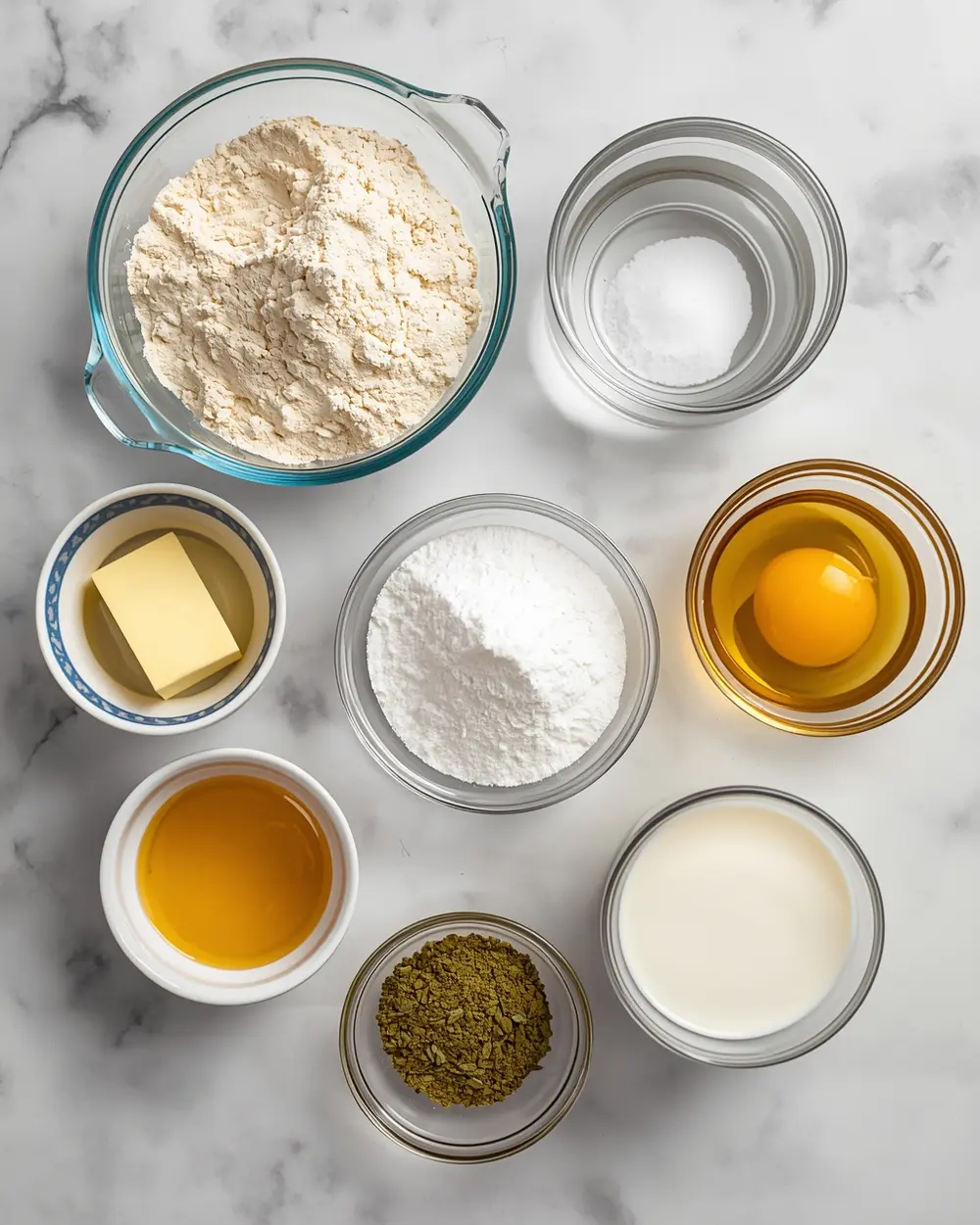 Ingredients for homemade pizza dough