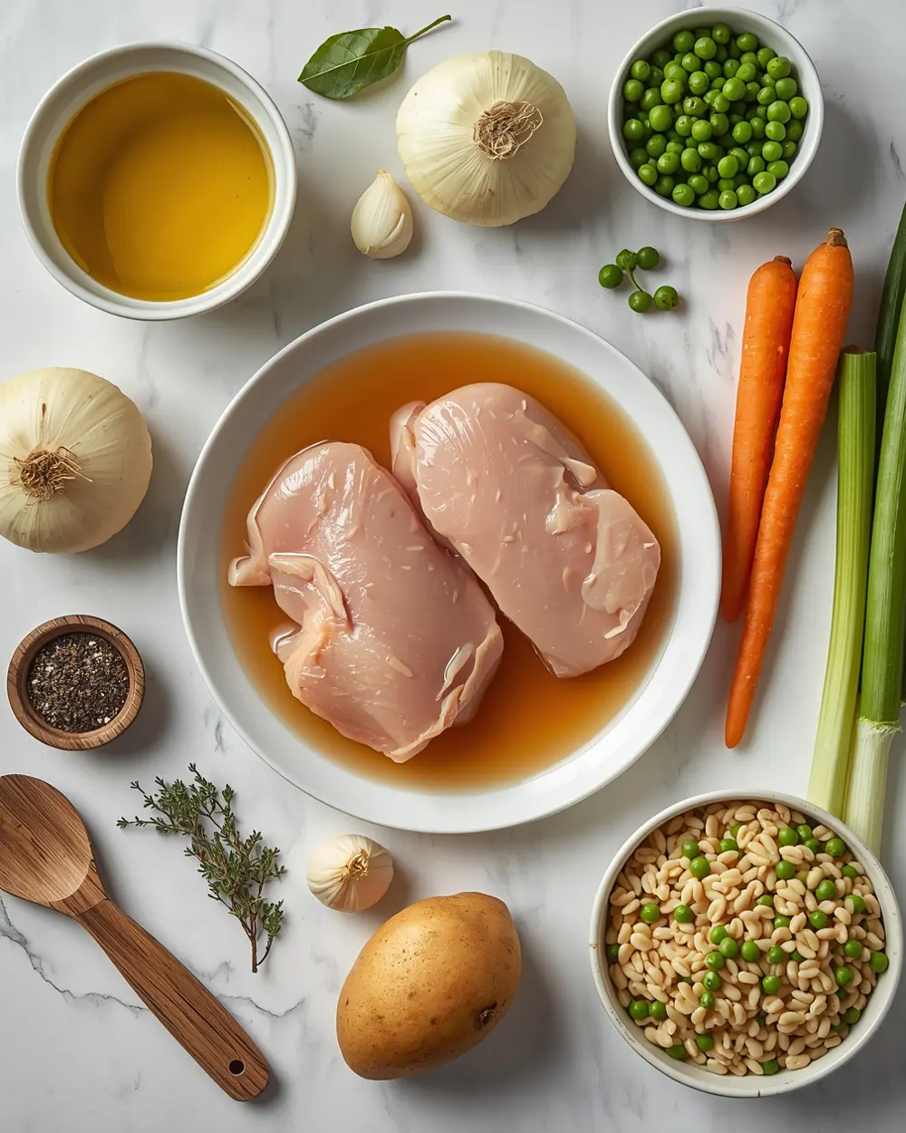 Ingredients for instant pot chicken soup