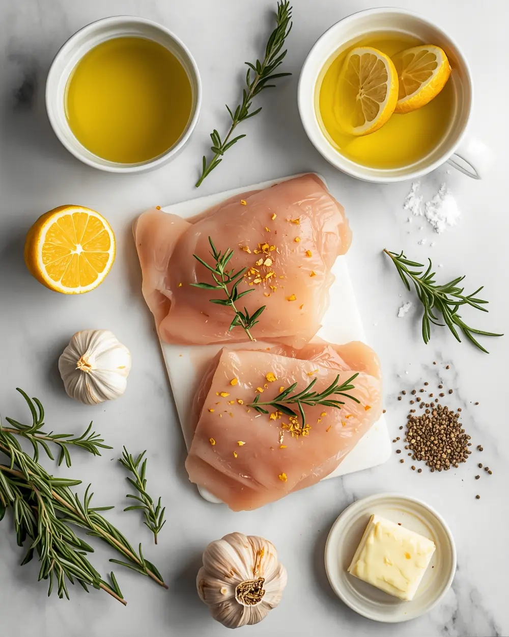 Ingredients for lemon herb chicken breast