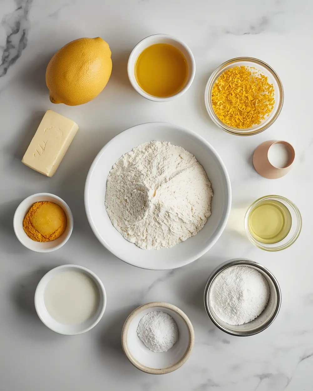 Ingredients for lemon pound cake