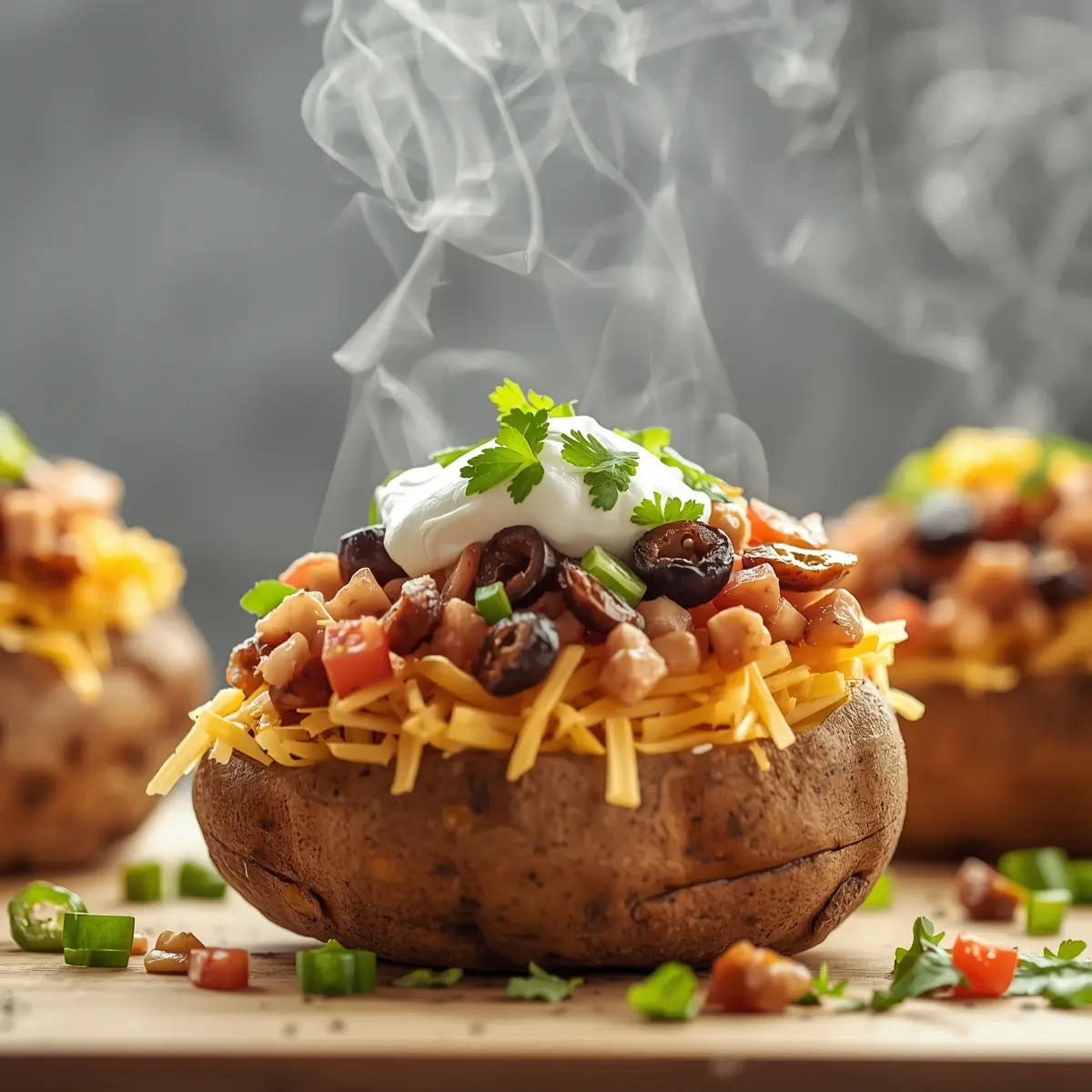 Cooking instructions for loaded baked potatoes