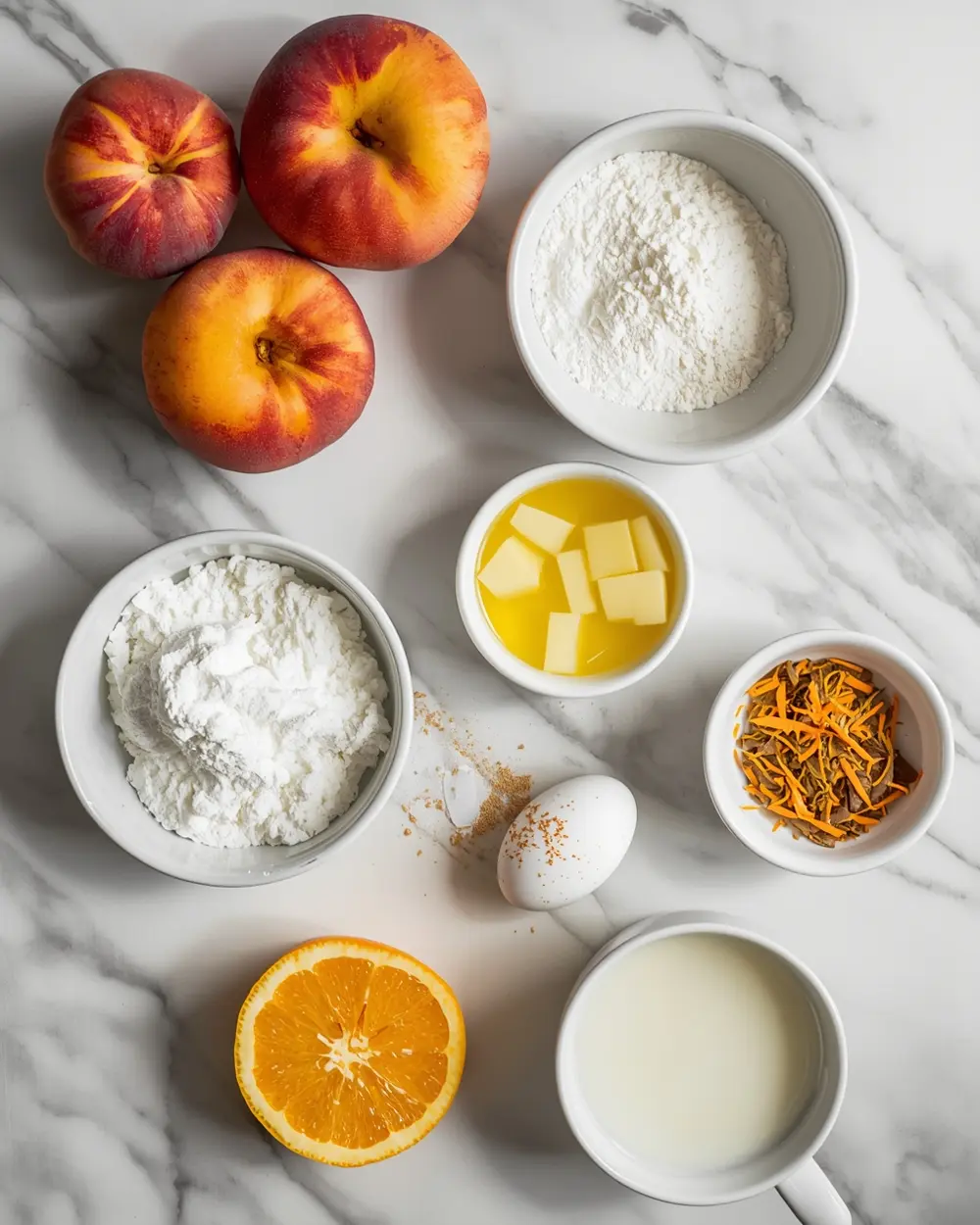 Ingredients for peach cobbler