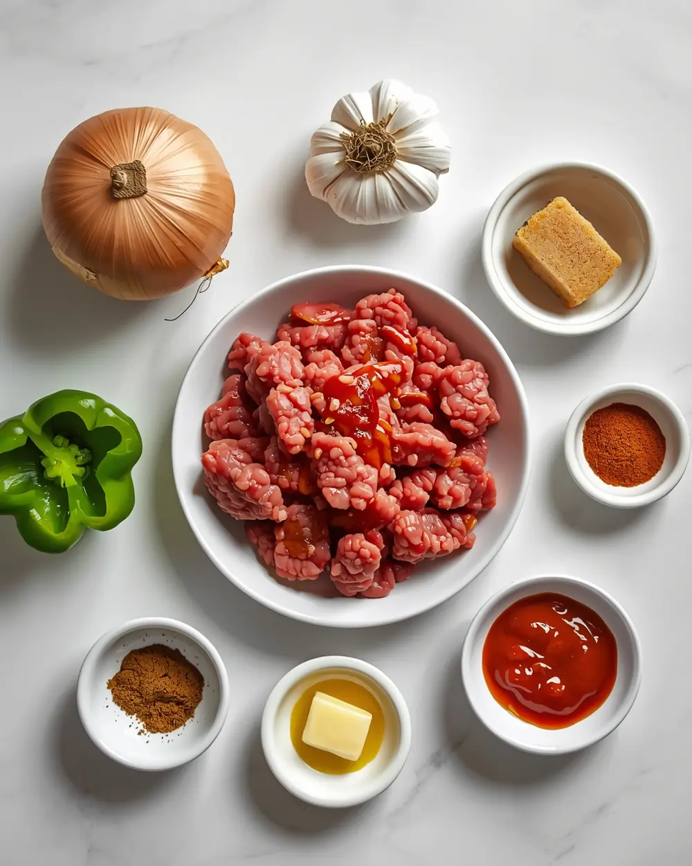 Ingredients for sloppy joes