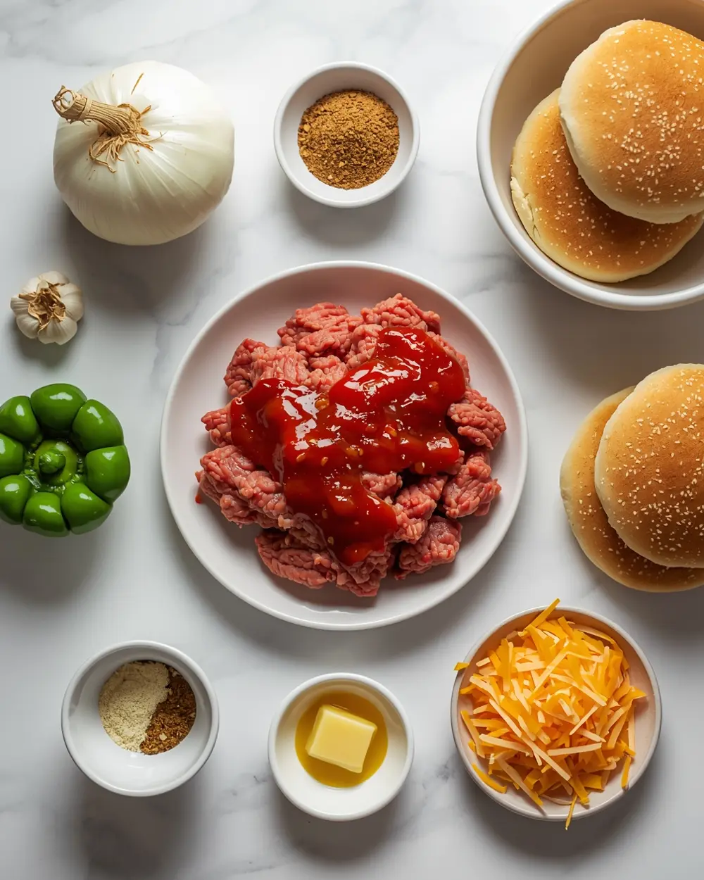 Ingredients for sloppy joes