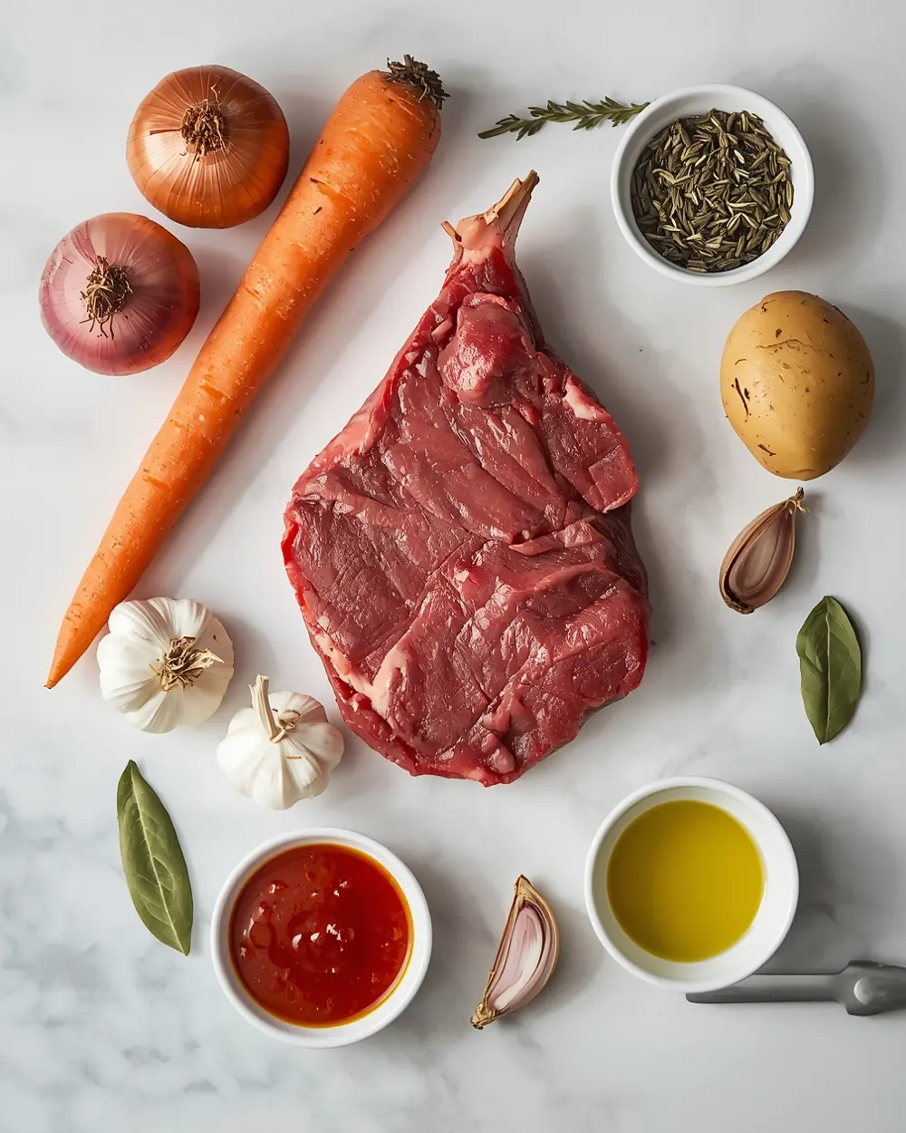 Ingredients for slow cooker pot roast