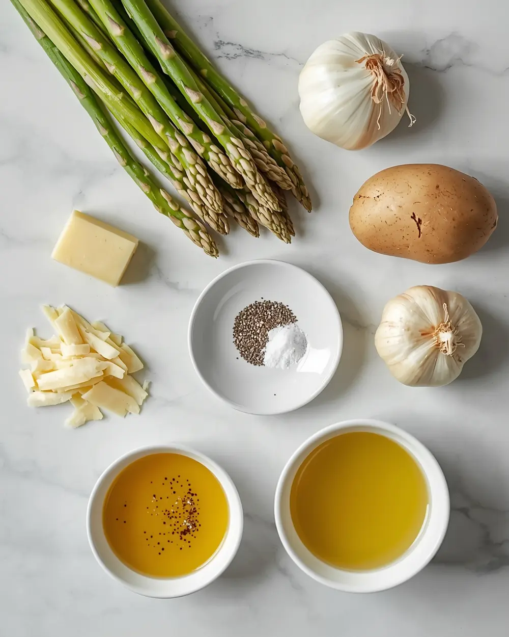 Ingredients for spring asparagus soup