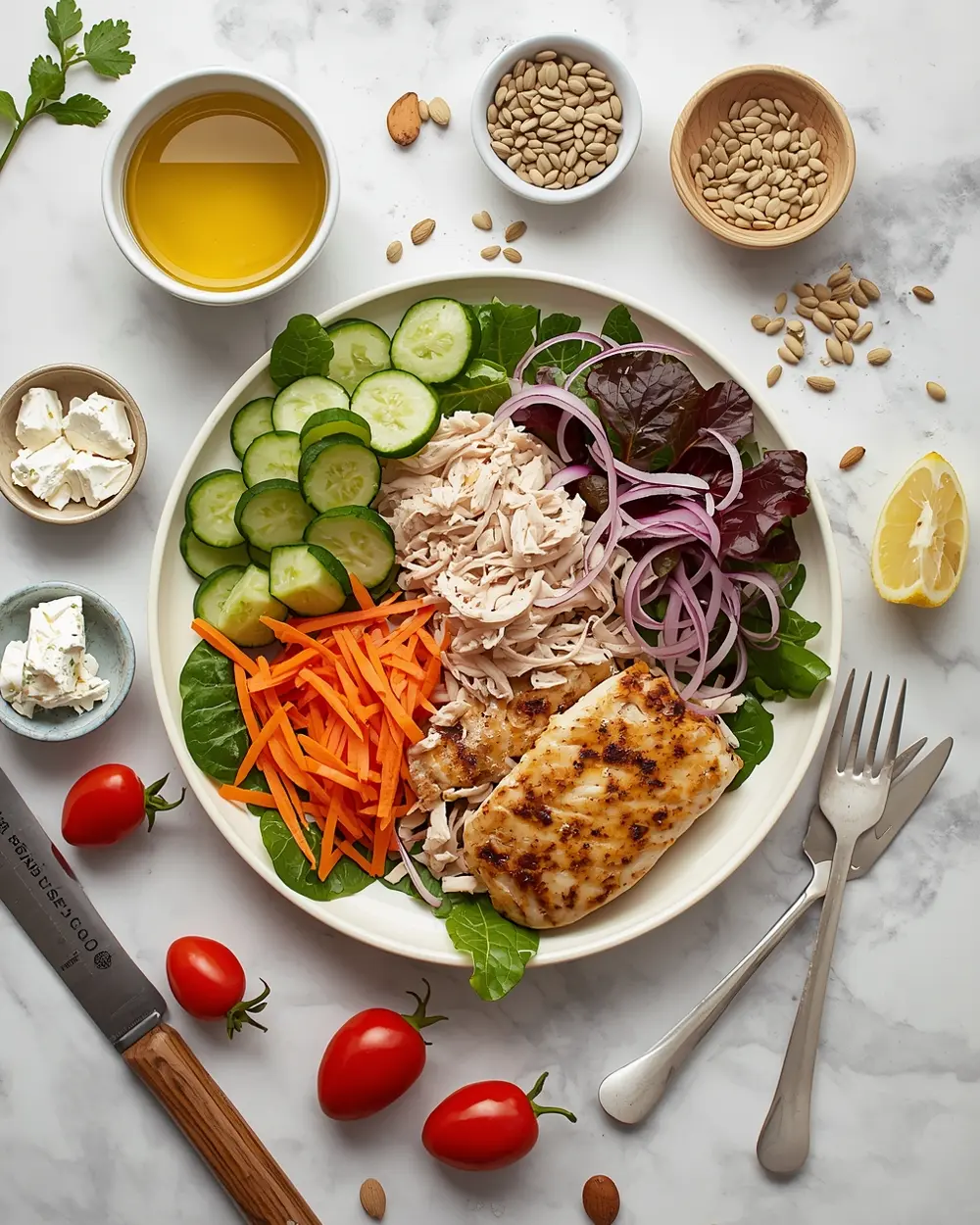Ingredients for spring chicken salad