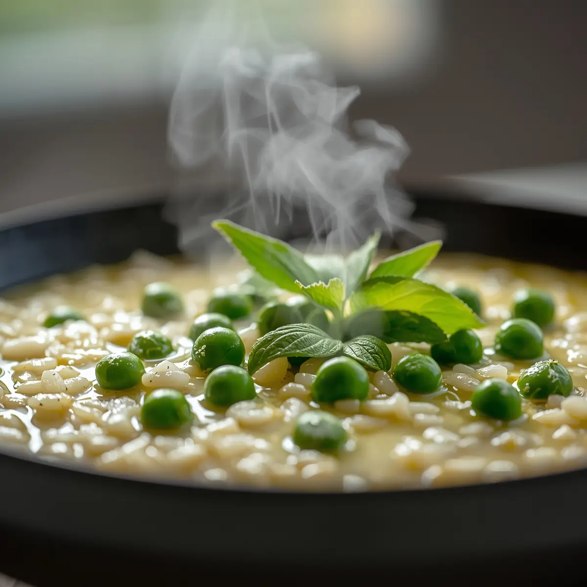 Cooking instructions for spring pea risotto