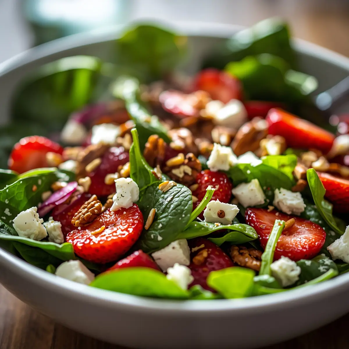 Cooking instructions for spring strawberry salad