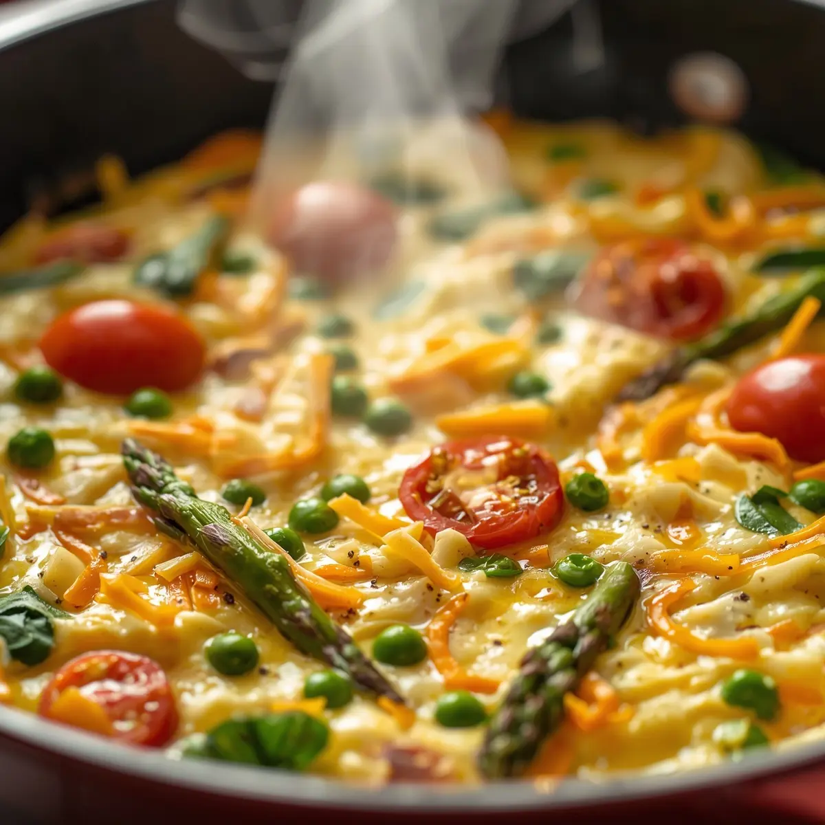 Cooking instructions for spring vegetable frittata