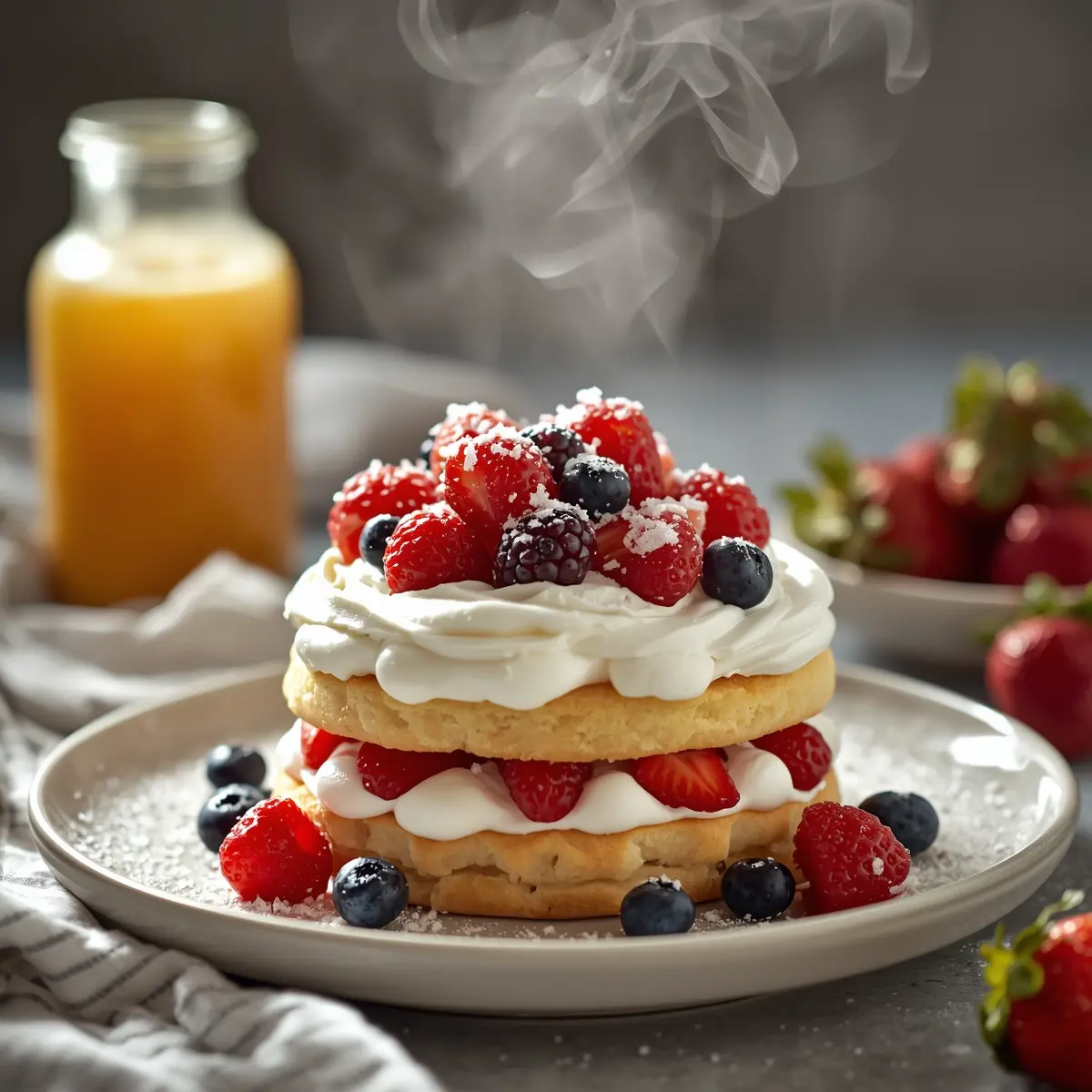 Cooking instructions for strawberry shortcake