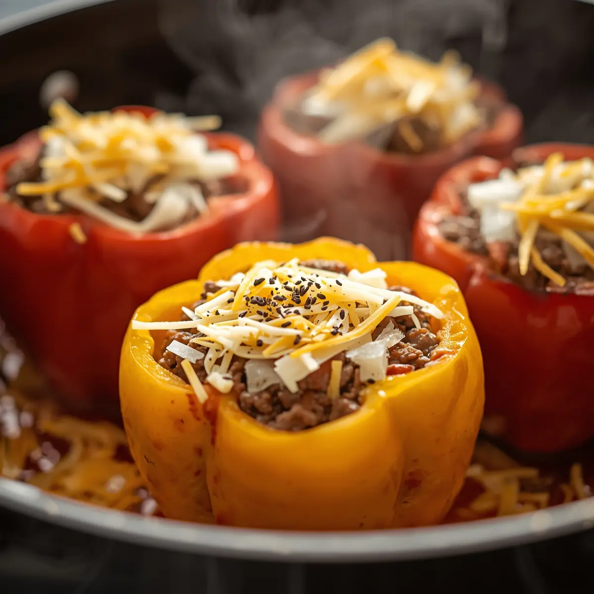 Cooking instructions for stuffed bell peppers