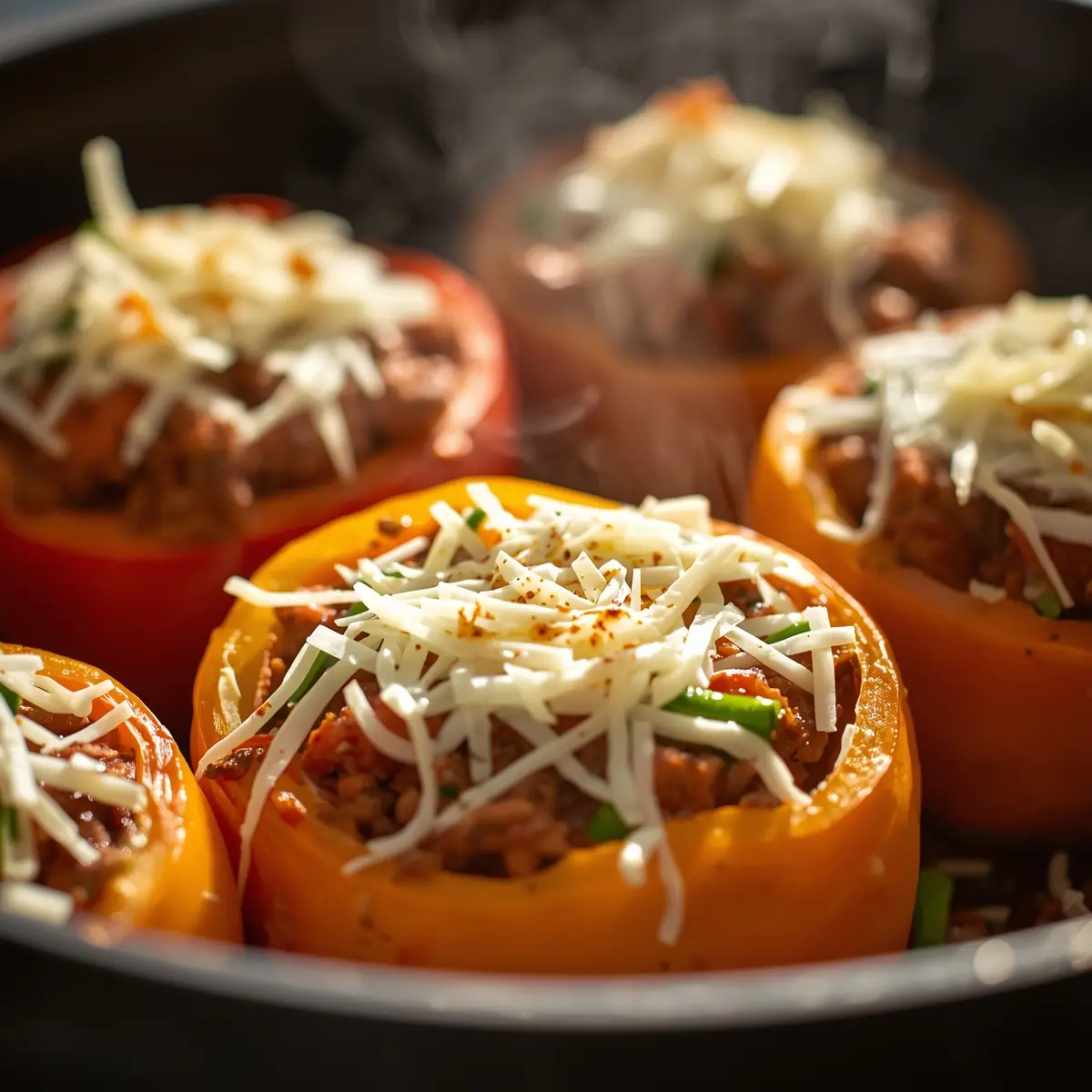 Cooking instructions for stuffed bell peppers