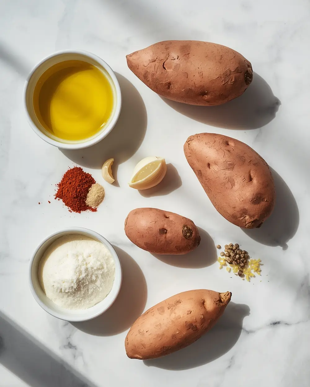 Ingredients for sweet potato fries