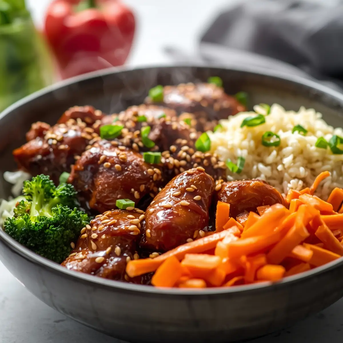 Cooking instructions for teriyaki chicken bowls