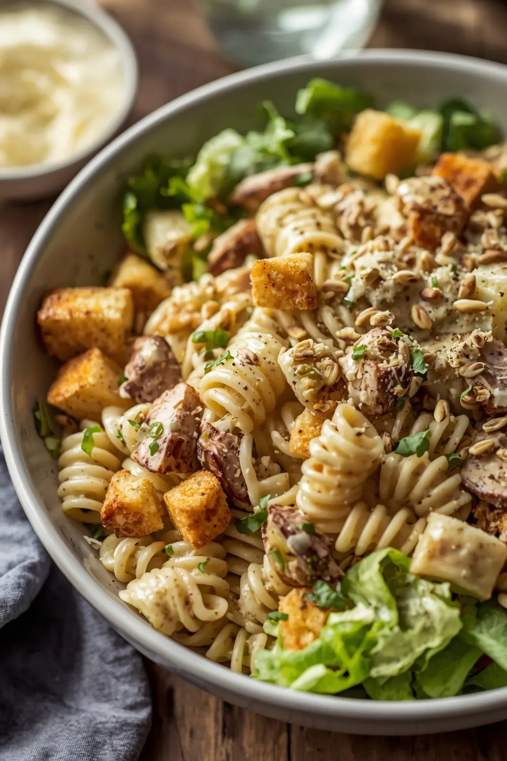 Caesar pasta salad