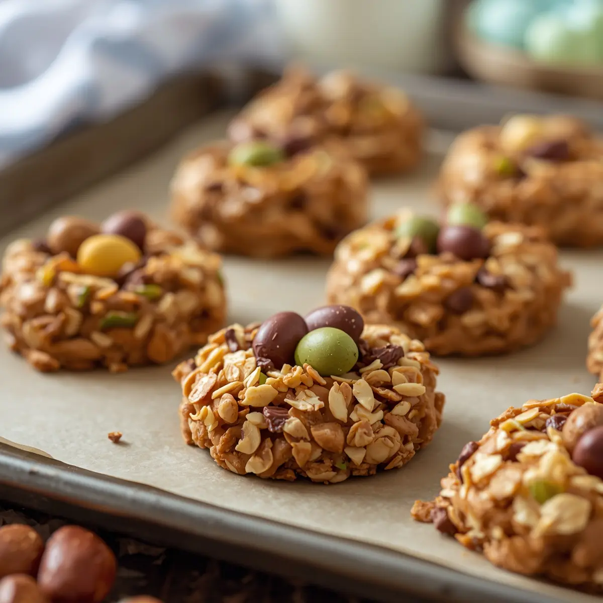 Cooking instructions for Easter bird nest cookies