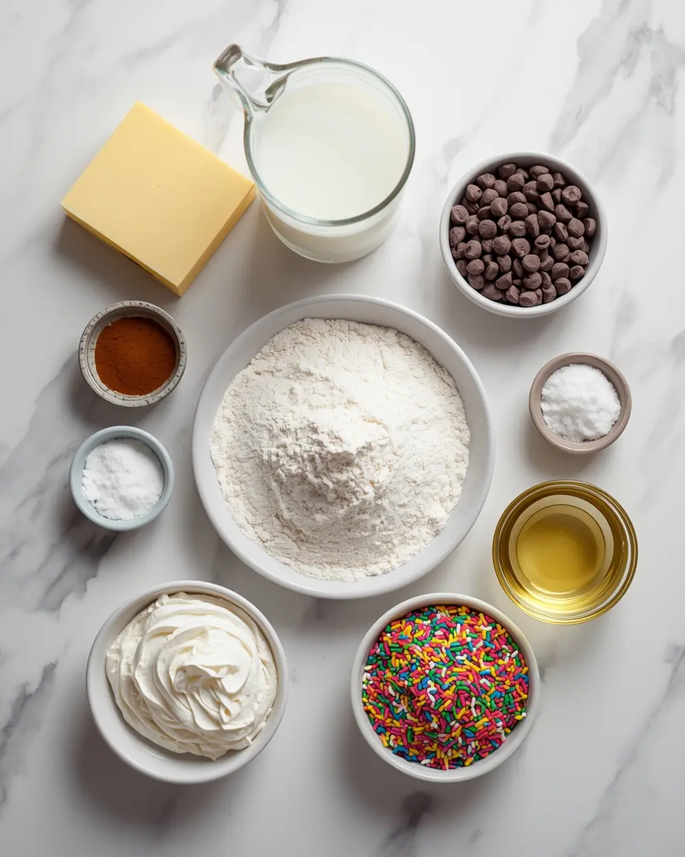 Ingredients for Easter bunny cake