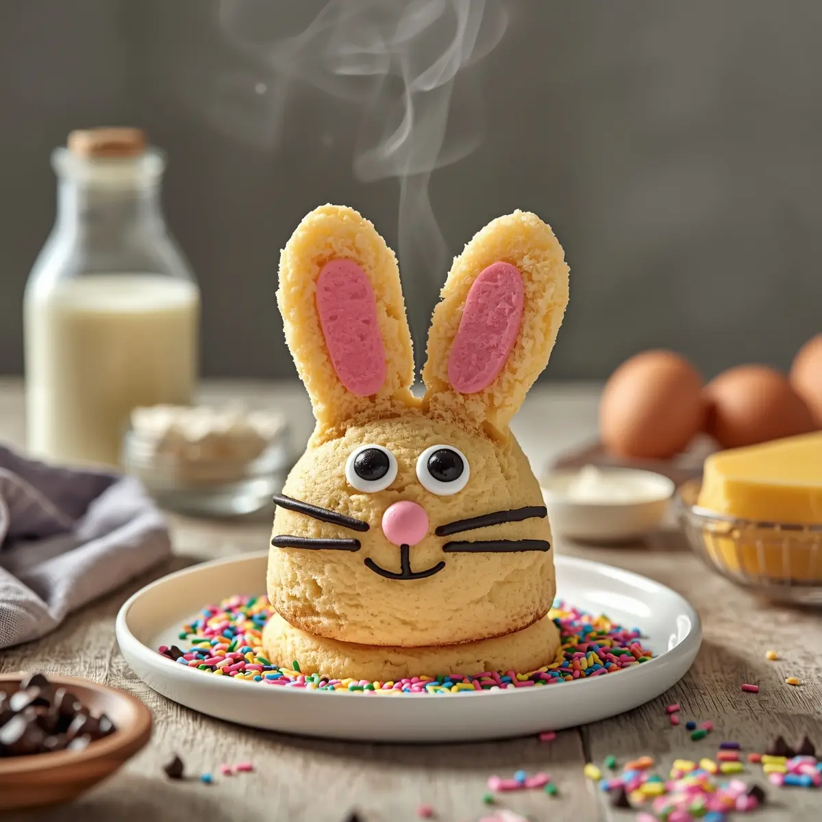 Cooking instructions for Easter bunny cake