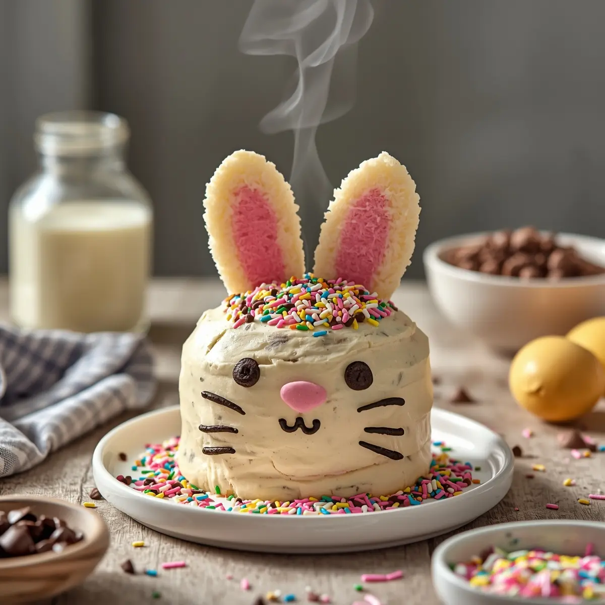 Cooking instructions for Easter bunny cake