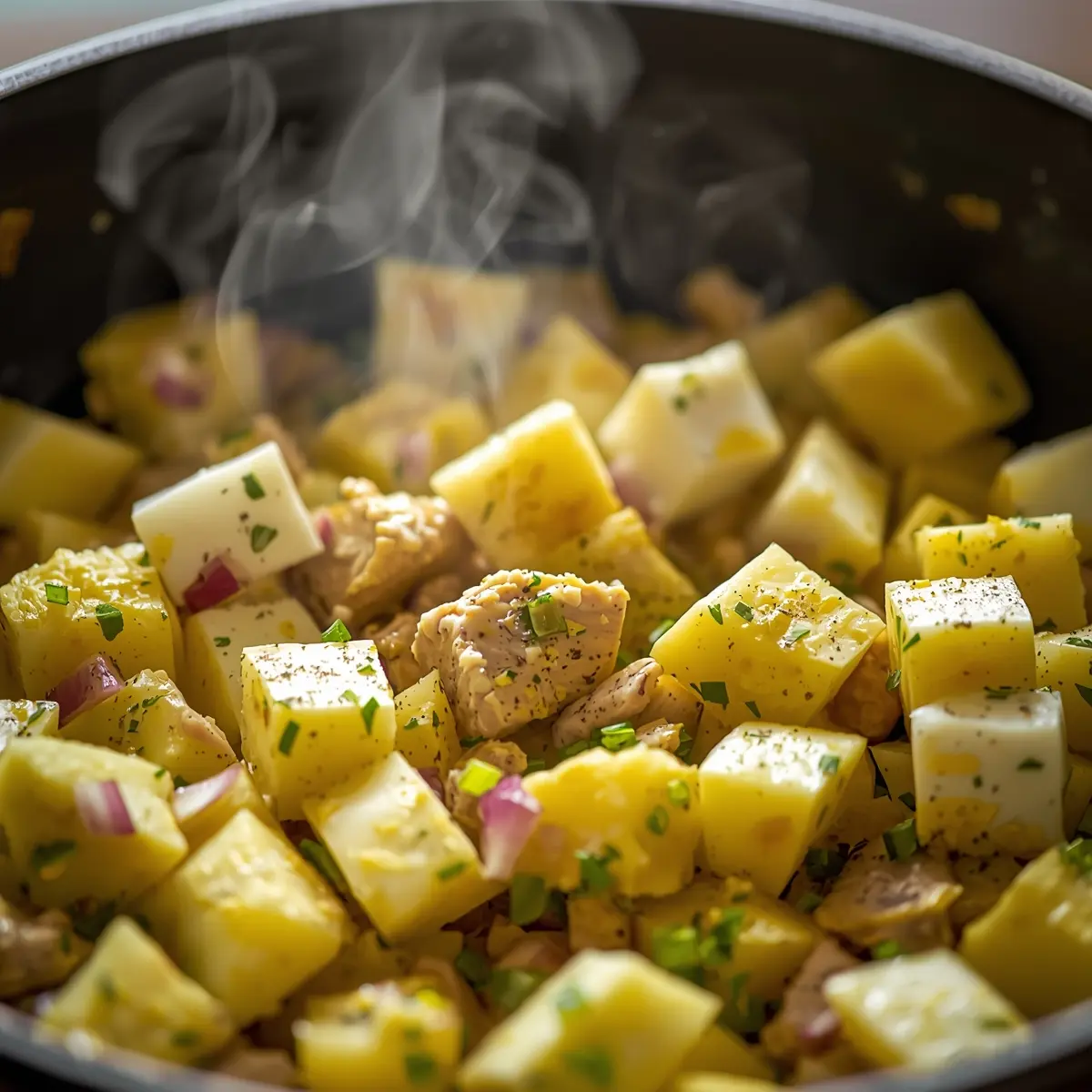Cooking instructions for Easter deviled egg potato salad